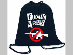 Fuck Army ľahké sťahovacie vrecko ( batôžtek / vak ) s čiernou šnúrkou, 100% bavlna 100 g/m2, rozmery cca. 37 x 41 cm